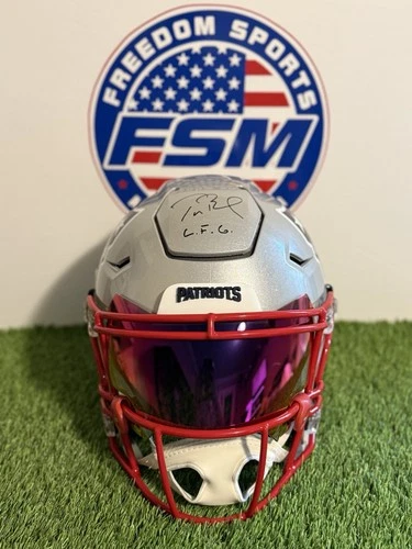 Tom Brady Autographed “LFG” Painted FSM Patriots Speedflex Helmet Limited /25