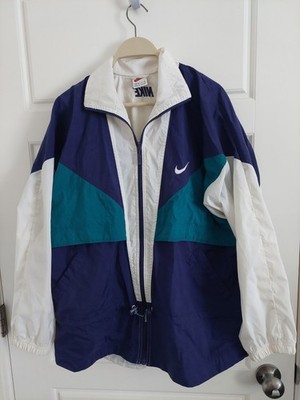 Vintage 90s Nike Big Logo Colorblock Windbreaker Jacket  Size M (8-10) 