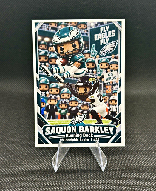 Saquon Barkley Big Head Bobblehead Style Custom ACEO Art Card Eagles NFL MVP 🏈