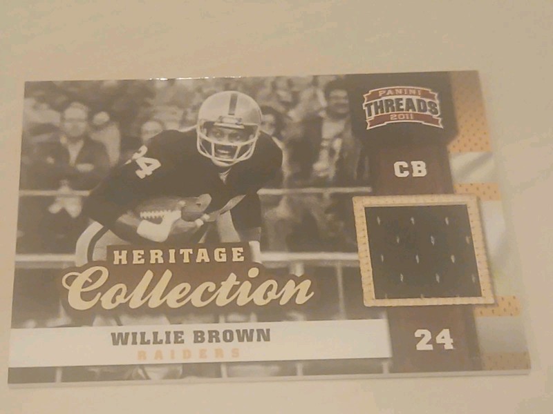 willie brown oakland las vegas raiders game used jersey relic card nfl football