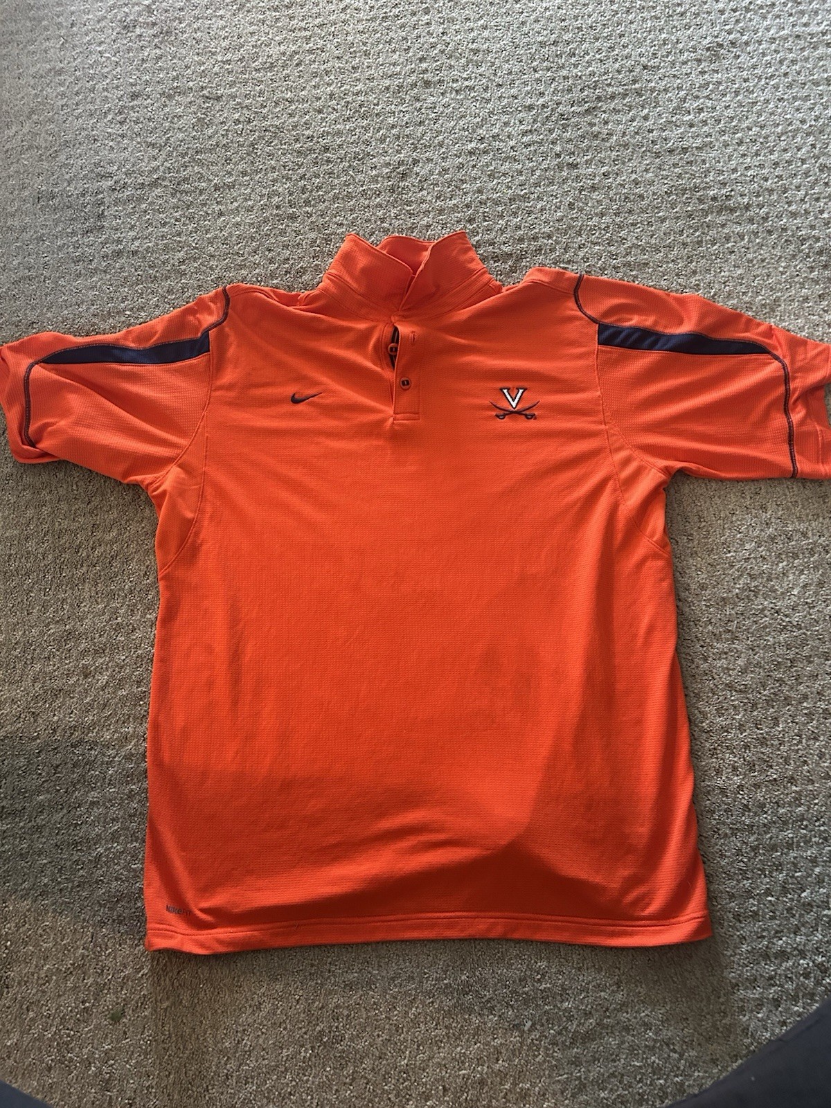 Vintage Virginia Cavaliers Nike Polo Mens XL Orange NikeFit Y2K College