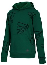Adidas Boys Brand Love Pullover Hoodie Medium 10/12 Collegiate Green - NWT