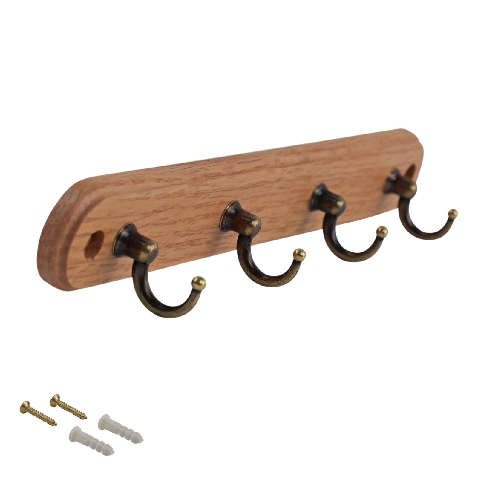 4-Hook Wall-Mounted Key Tidy Key Holder For Entryway Hallway Living Room Brass