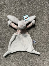 Jellycat Silver Grey Bunny Rabbit Soother Flower Floral Comforter Blanket