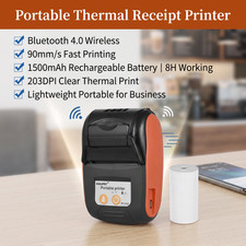 GOOJPRT 58mm Portable BT Thermal Receipt Printer Wireless Handheld POS US V3L2