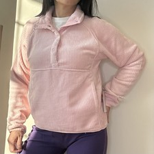 Spyder Womens Quarter Snap Button up Pink Plush Fuzzy Fleece Pullover Sweater