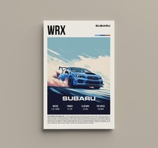 Subaru WRX Poster Retro JDM Rally Car Wall Art   Subaru Fan Gift