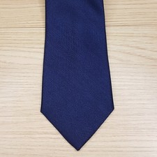 TOMMY HILFIGER Mens Neck Tie Solid Navy Textured Silk Blend Classic Necktie