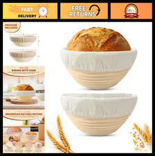 2 Pack 9-Inch Round Proofing Baskets with Lin...