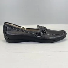 Munro American Shoes Womens Size 10 N Black Leather Slip On Bit Comfort Loafers