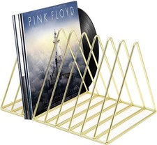 9 Slot Record Holder Desktop Vinyl Record Storage Holds Up 30 LPs Metal