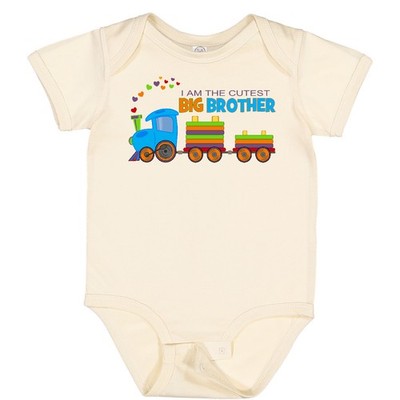 Inktastic I Am The Cutest Big Brother - Train Infant Creeper Est Training Rock T