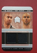 2004-05 Skybox Fresh Ink - Teammate Tandems Jerseys Tim Duncan,Tony Parker #/199