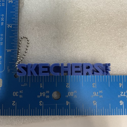 SKECHERS Blue Rubber Logo Keychain Shoe Charm Promo Accessory 3D 4" Long - Picture 6 of 6