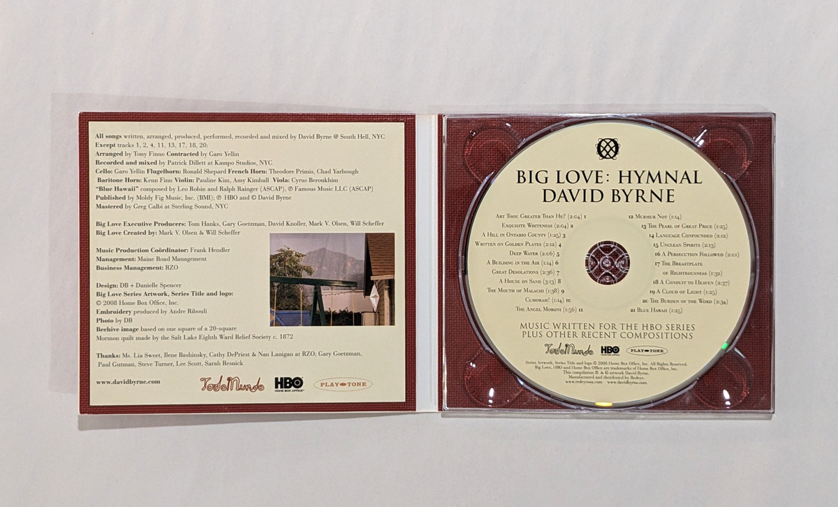 DAVID BYRNE signed BIG LOVE HYMNAL compact disc CD TALKING HEADS
