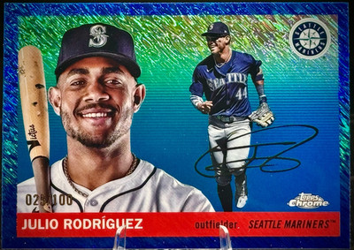 2025 Topps Chrome Platinum - Julio Rodriguez #179 - Blue Shimmer Refractor /100
