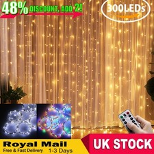 3Mx3M LED Curtain Fairy String Lights In/Outdoor Controller Window Wedding Decor