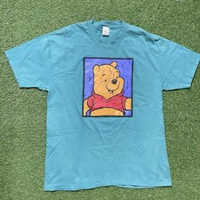 Vintage 90s The Disney Store Winnie The Pooh Graphic T Shirt XL Teal Tee