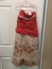 Disney Moana Girls Size Med 8-10 Adventure Outfit - Gold