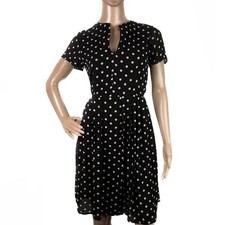 REFORMATION BLACK POLKA DOT PRINTED MINI DRESS 2