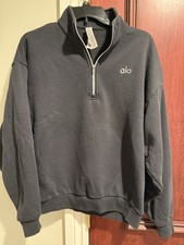 Alo Yoga 1/4 Zip Black Sweatshirt SMALL
