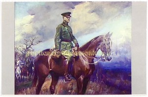 Vintage Black Jack Pershing & Kidron Postcard Painted by Wojciech Kossak 1922