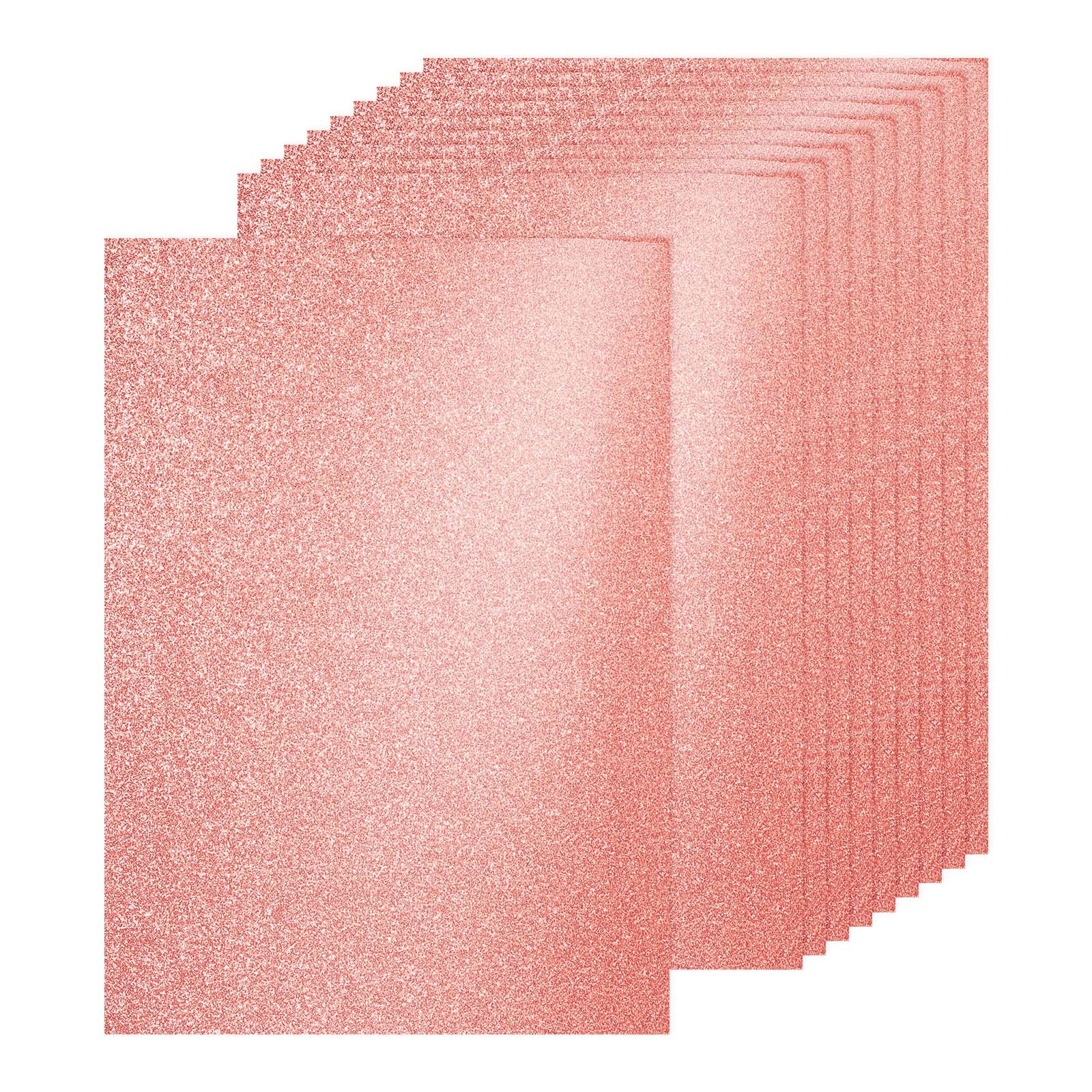 60Sheets Rose Gold Glitter Cardstock, 8.3x11.7 in A4 Glitter Paper Sparkly