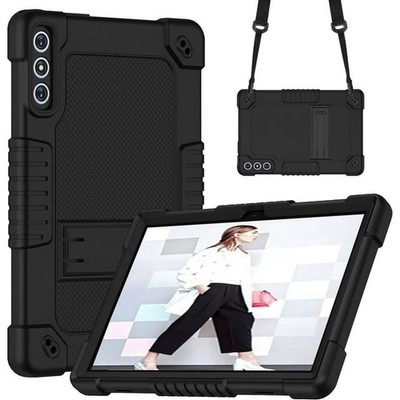 Hoibon Shockproof Case for D106 Tablet w/ Strap Kickstand Kid Friendly Black
