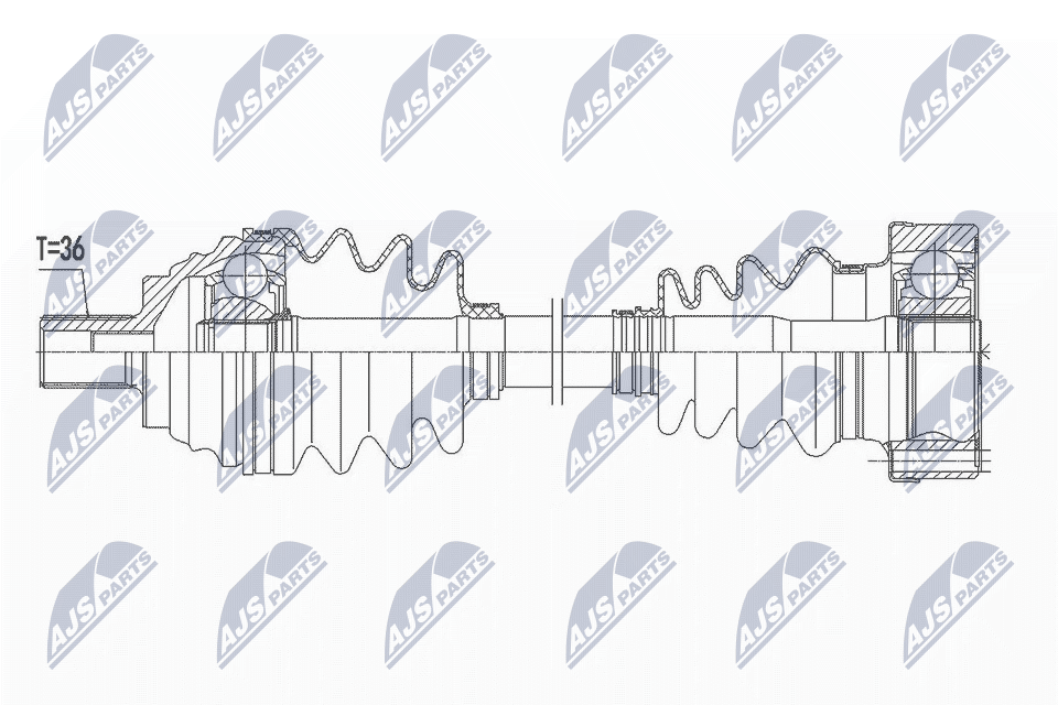 DRIVE SHAFT NPW-VW-161 FOR SKODA AUDI CEGA/CFJA/CLCB/CFHC/CBDB/DFSA/CFHF 2.0L TT - Image 6