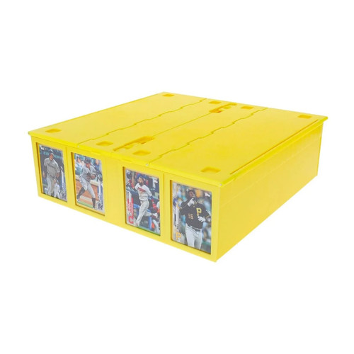 BCW 3200 Count Yellow Card Bin + 100 Red Border 3x4 Toploaders Storage - Picture 4 of 6