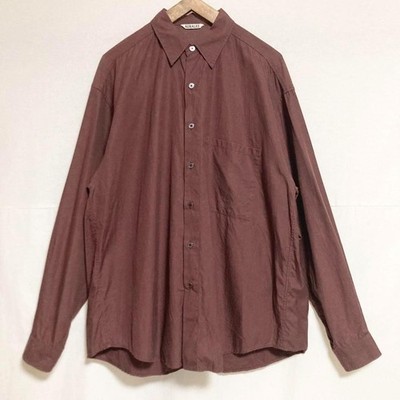 トップス AURALEE WASHED FINX TWILL BIG SHIRT 4 Auralee Washed Finx Twill Big Shirt Top Beige | Cultizm
