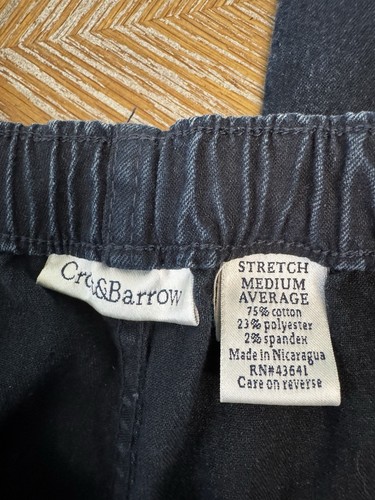 Croft & barrow Blue Denim PullOn pants Medium Elastic Waist30” Inseam27” Pockets - Picture 2 of 7