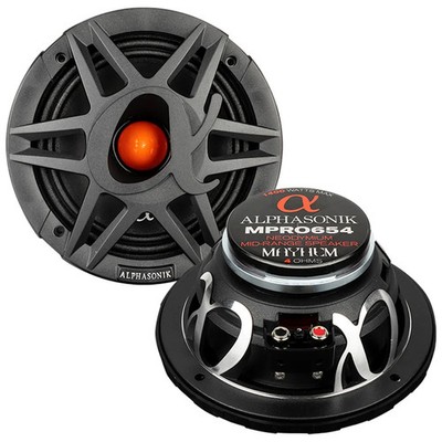 Alphasonik 6.5'' Midrange Speakers 4 Ohm Neodymium Mayhem Series MPRO654 Pair