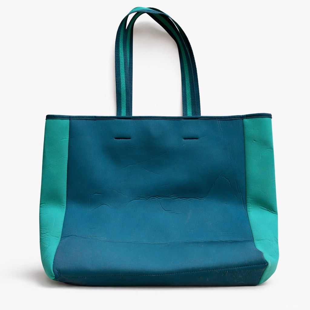 Summersalt Beach Tote Green Neoprene Colorblock Shoulder Bag
