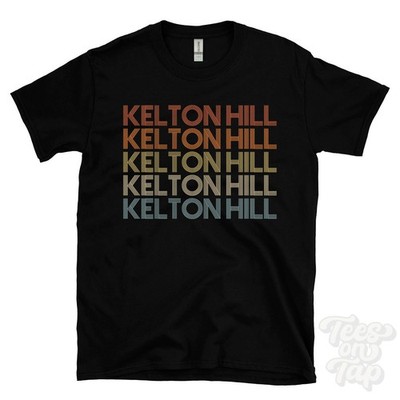 KELTON HILL WIEDERHOLTES RETRO-STIL T-SHIRT Herren & Damen UK Ortsname Geschenk