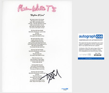 Tom Higgenson 'Plain White T's' Signed Lyric Sheet 'Rhythm Of Love' ACOA
