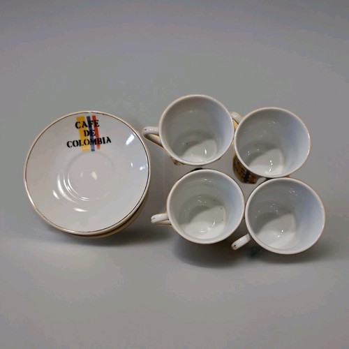 Vintage 4 Cafe de Colombia Porcelain Espresso Cup & Saucer set - Picture 7 of 16
