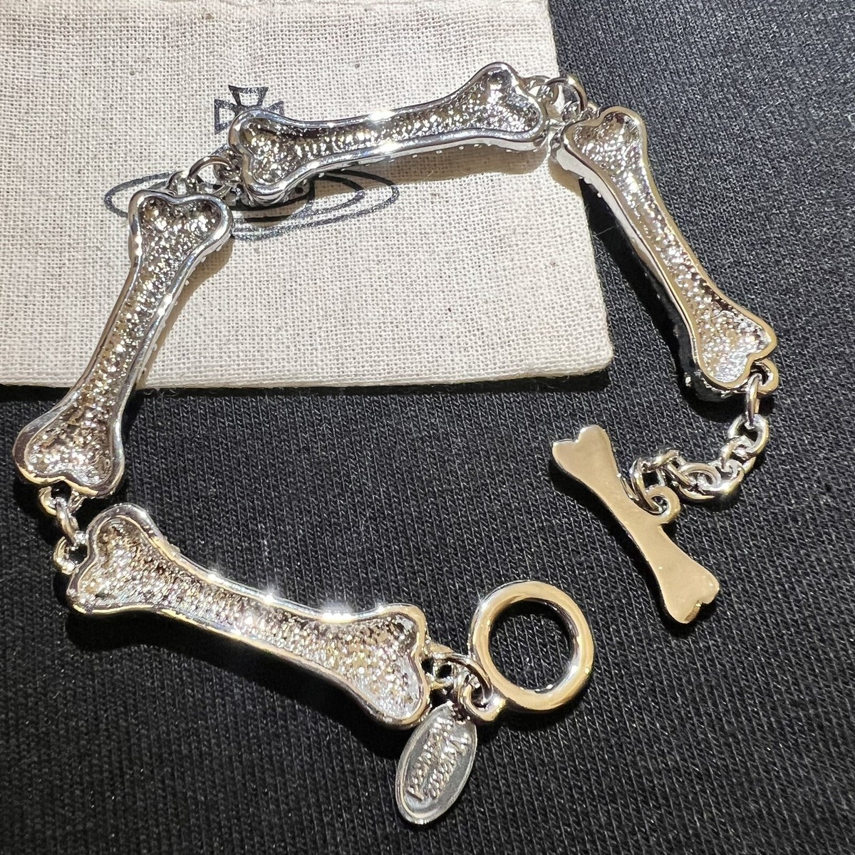 Vivienne Westwood Nana Full Crystal Bling Bone Bracelet #244