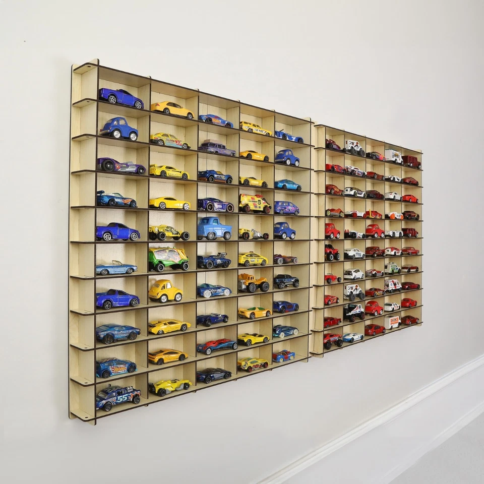 Estante de Pared Coche Juguete 1:64, Hotwheels, Vitrina Compatible con Matchbox para 100 Coches Foto 4 de 4