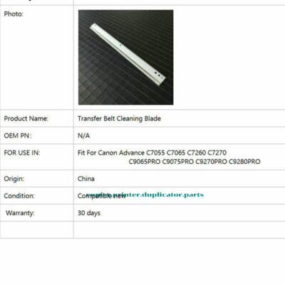 10Pcs Transfer Belt Cleaning Blade Fit For Canon imagePress C800 C700 C60 C650 