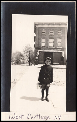 West Carthage, NY,  C.A. Beyer Drug / Grocery Store,  Post Office, Postcard RPPC