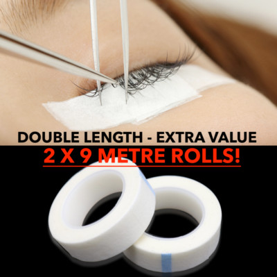 2x 9M Rollen Wimpern individuelle Verlängerung Mikroporen Papier Medizin Rolle Tape 