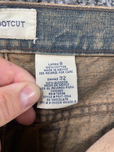 Vintage Faded Glory Bootcut Jeans Women 8 Rust Wash 100% Cotton Grunge Y2K - Picture 18 of 20
