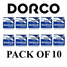 Dorco Stainless Steel Single Edge Razor Blades 100ct - Blue - 10 Pack