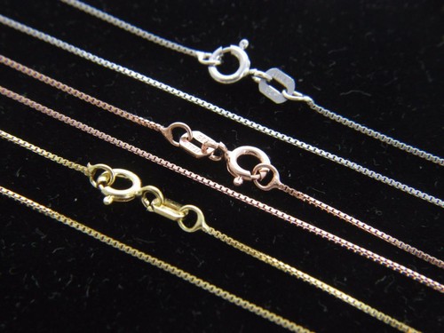 18K Gold over Sterling Silver Box Chain 