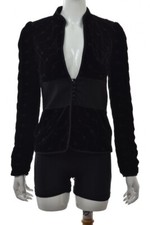 Laundry Shelli Segal Womens Blazer Size 6 Black Velvet Long Sleeve Career Jacket