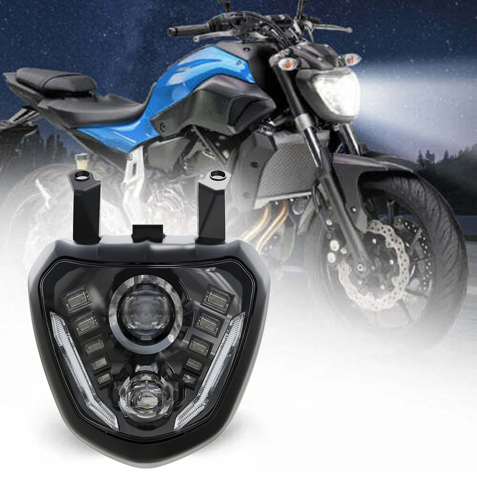 LED Headlight with DRL For 2014-2017 Yamaha FZ07 MT07 MT-07 FZ-07 Plug and Play - Image 3 of 4