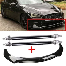 Glossy Black Front Bumper Chin Lip Spoiler Body Kit For Infiniti Q50 Q6O Q70