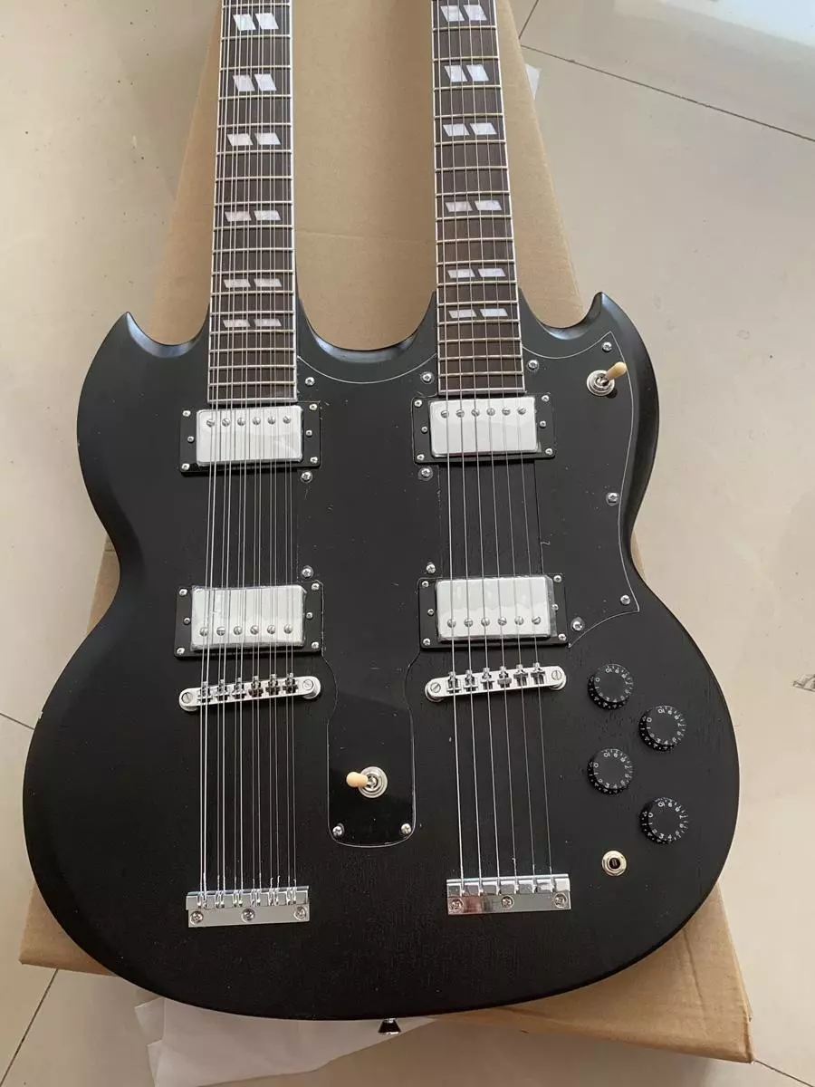 Factory Customized Electric Guitar Slash Aged Relic Double Neck 6