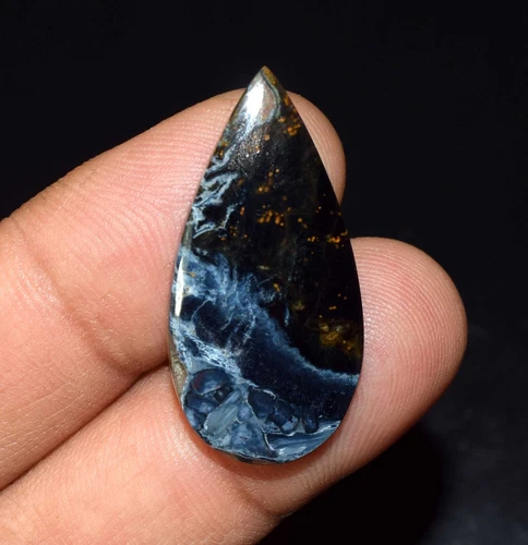 Beautiful Blue Pietersite Pear Cabochon 14.05 Cts. Make Pietersite Pendant